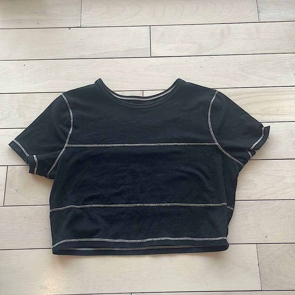 Social Tourist black crop top in size small